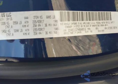 2017 Chrysler Pacifica Lx z USA, uszkodzony, nr VIN 2C4RC1CG7HR608516